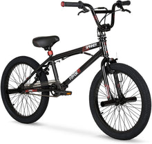 Load image into Gallery viewer, Experiment with Tricks Ride to Meet Up with Friends 20 inch Hyper Spinner Gloss Black with Red Accent BMX Bike