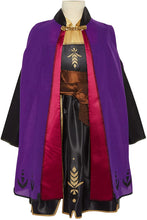 Load image into Gallery viewer, Disney Frozen 2 Anna Adventure Girls Role-Play Dress with Rich Violet Travel Cape, Featuring Intricate Belt Design &amp; Artistic Dress Trim - Fits Sizes 4-6X, For Ages 3+