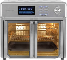 Load image into Gallery viewer, Kalorik 26 QT Digital Maxx Air Fryer Oven with 9 Accessories, Roaster, Broiler, Rotisserie, Dehydrator, Oven, Toaster, Pizza Oven and Warmer. Includes Cookbook. Sears up to 500⁰F. Extra Large Capacity, All in One Appliance. Stainless Steel. AFO 46045 SS