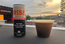 Load image into Gallery viewer, RISE Brewing Co. | Oat Milk Nitro Cold Brew Latte | No Sugar Added, Vegan | Organic &amp; Non-GMO | Low Acidity | 7 fl. oz. Cans
