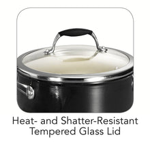 Load image into Gallery viewer, Tramontina 80110/027DS Gourmet Ceramica Deluxe Covered Stock Pot, PFOA- PTFE- Lead and Cadmium-Free Ceramic Interior, 6-Quart, Metallic Black, Made in Italy