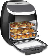 Load image into Gallery viewer, Hamilton Beach 11.6 QT Digital Air Fryer Oven with Rotisserie and Rotating Basket, 8 Pre-Set Functions including Dehydrator, Roaster &amp; Toaster, 1700W, Black (35070)