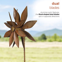 Load image into Gallery viewer, Alpine Corporation NCY354 Alpine Rustic Metal Rudbeckia Windmill Stake, 96 Inch Tall, Rusty