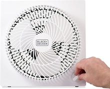 Load image into Gallery viewer, BLACK+DECKER Mini Box Fan – Tabletop Quiet 9 Inch Desk Box Fans Frameless BFB09W White