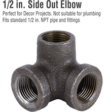 Load image into Gallery viewer, 1/2&quot; Specialty Multi Way Pipe Fittings by Pipe Décor, Industrial Steel Grey, For Building Tables, Chairs, Shelving and Other Custom Furniture, Fits Standard Half Inch Pipes and Nipples