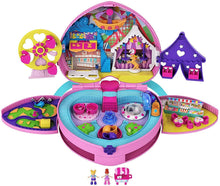 Load image into Gallery viewer, Polly Pocket Tiny is Mighty Theme Park Backpack Compact with Adjustable Straps, 2 Micro Dolls, Ice Cream Cart &amp; Rides For Ages 4 Years Old &amp; Up
