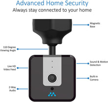 Load image into Gallery viewer, Momentum NIRO Wi-Fi Garage Door Opener with Camera and Smartphone Control | Motion Zone Detection, 2-Way Audio, Open/Close/Live Video/Free Cloud Storage, Remote Control with iPhone or Android | Black