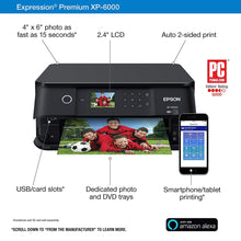 Load image into Gallery viewer, Epson Expression Premium XP-6000 Wireless Color Photo Printer with Scanner &amp; Copier, Amazon Dash Replenishment Enabled