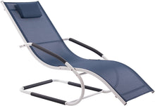 Load image into Gallery viewer, Vivere Wave Aluminum Lounger, Navy on White