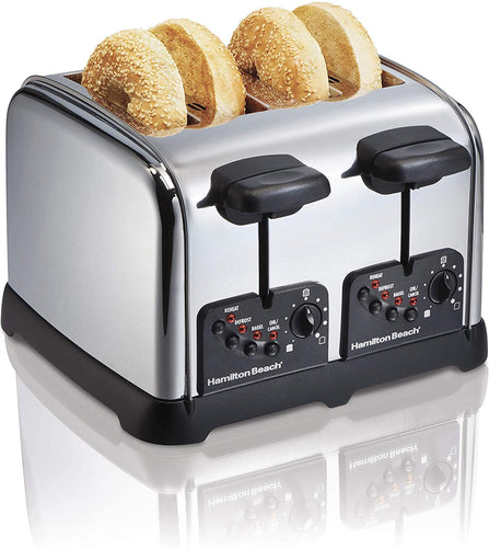Hamilton Beach Extra Wide Slot Toaster with Bagel Technology, One-Touch Smart Function, Shade Select Auto-Shutoff and Cancel Button,