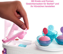 Load image into Gallery viewer, Barbie Face Mask Spa Day Playset with Brunette Barbie Doll, Puppy, 3 Tubs of Barbie Dough and 10+ Accessories to Create and Remove Face Blemishes on Doll and Puppy, Gift for Kids 3 to 7 Years Old