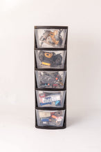 Load image into Gallery viewer, Muscle Rack PDT5 5 Drawer Tower, Black Frame with Clear Drawers