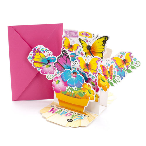 Hallmark Mother's Day Card with Song for Mom (Pot of Butterflies Pop-Up, Plays Happy by Pharrell Williams)