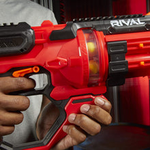 Load image into Gallery viewer, Nerf Rival Roundhouse XX-1500 Red Blaster -- Clear Rotating Chamber Loads Rounds into Barrel -- 5 Integrated Magazines, 15 Nerf Rival Rounds
