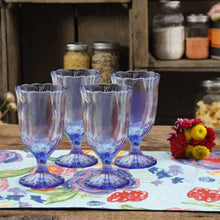 Load image into Gallery viewer, Luster Blue 12.5oz Pearlized Goblet, Set of 4
