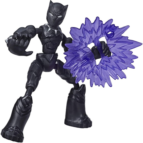 Avengers Marvel Bend and Flex Action Figure Toy, 6-Inch Flexible Black Panther Figure, Includes Blast Accessory, for Kids Ages 4 and Up