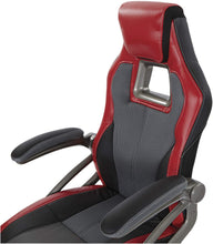 Load image into Gallery viewer, OSP Designs Mesh and Bonded Leather Adjustable Race Car Office Chair, Charcoal Grey and Red