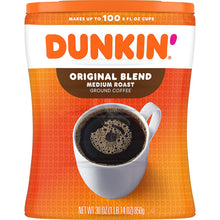 Load image into Gallery viewer, Dunkin&#39; Original Blend Medium Roast Ground Coffee Canister, 30 Ounces