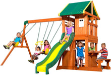 Load image into Gallery viewer, Backyard Discovery Oakmont All Cedar Wood Playset Swing Set