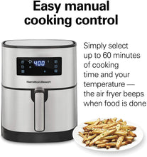 Load image into Gallery viewer, Hamilton Beach 5.3 Quart Digital Air Fryer Oven with 8 Presets, Easy to Clean Nonstick Basket, Black (35075)