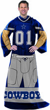 Load image into Gallery viewer, Officially Licensed NFL Full Body "Player" Adult Comfy Throw, 48" x 71", Multi Color