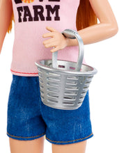 Load image into Gallery viewer, Barbie Chicken Farmer Doll, Red-Haired, and Playset with Henhouse and Accessories