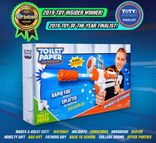 Load image into Gallery viewer, Toilet Paper Blasters Sheet Storm, Toy Blaster Shoots Rapid Fire TP Spitballsup To 50' –Uses Real Toilet Paper Super Fun Gift for Kids, Teens, College Students, Dads, Adults –Outdoors &amp; Indoors
