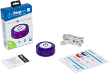 Load image into Gallery viewer, ChargeHub X5 - 5-Port USB Charger Desktop Charging Station 2.4A Per Port/25W - SmartSpeed Technology for iPhone X/8/7/6 Plus, iPad, Galaxy S9/S8/S7, Nexus, LG &amp; Other Devices - Round (Purple)