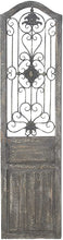 Load image into Gallery viewer, Deco 79 Garden Style Wooden Door with Scrolling Ironwork, 19 by 1 by 72-Inch