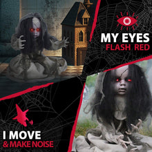 Load image into Gallery viewer, Haunted Hill Farm HHFJGIRL-1LSA 33 in. Animotronic Groundbreaker Zombie, Indoor/Outdoor Halloween Decoration, Multi