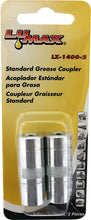 Load image into Gallery viewer, Lumax LX-1400-2 Silver 1/8" NPT Standard Grease Coupler (Pack of 2)