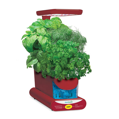 AeroGarden Sprout LED with Gourmet Herb Seed Pod Kit, Red