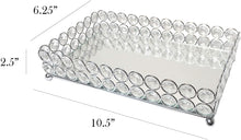 Load image into Gallery viewer, Elegant Designs HG1010-CHR Elipse Crystal Decorative Jewelry or Makeup Vanity Organizer, Chrome Mirror Tray