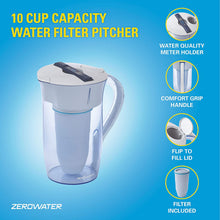Load image into Gallery viewer, ZeroWater ZR-0810-4, 10 Cup Round Water Filter Pitcher with Water Quality Meter, White
