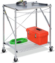 Load image into Gallery viewer, Honey-Can-Do TBL-01566 Stainless Steel Folding Urban Work Table, Grey