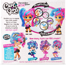 Load image into Gallery viewer, Basic Fun CurliGirls Adeli, The Jetsetter &amp; Fiji, her Dog - Deluxe Hairstyling Doll with MagiCurl Hair - Style Again and Again - Ages 3+