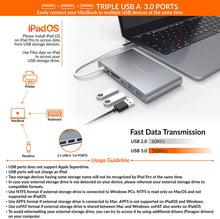 Load image into Gallery viewer, HyperDrive USB C Hub, Type C Adapter for MacBook Pro, Laptop USB-C Devices, Ultimate 11-in-1 Surface PC Docking Station w Power Delivery Charging, USBC 5Gbps Data, 4K HDMI, 3xUSB 3.1 Ports, VGA, etc