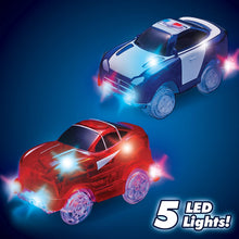 Load image into Gallery viewer, Ontel Magic Tracks Mega Set - 2 LED Race Cars and 18 ft. of Flexible, Bendable Glow in the Dark Racetrack - As Seen on TV