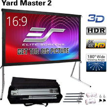 Load image into Gallery viewer, Outdoor Projector Screen with Stand 16:9, 8K 4K Ultra HD 3D Fast Folding Portable Movie Theater Cinema