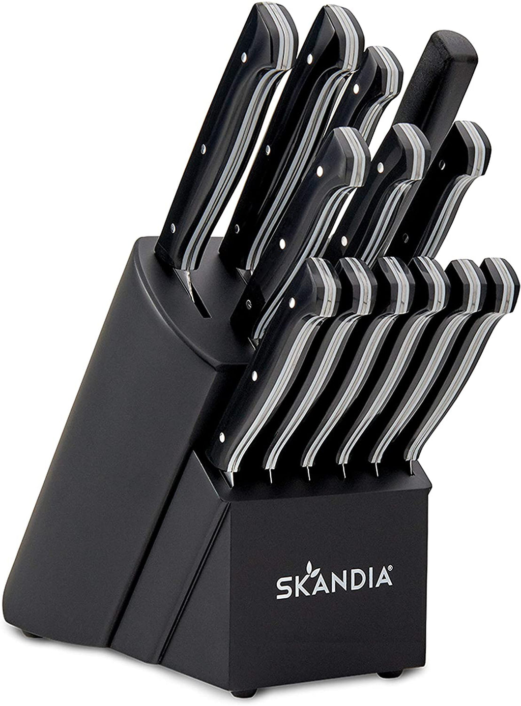 Hampton Forge Aldis Knife Block Set, 14 Piece, Black