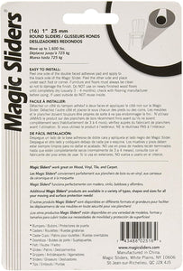 MAGIC SLIDERS 02516 Self-Adhesive 1" Round Sliding Discs 16 Pack