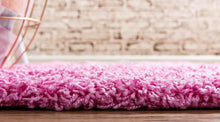 Load image into Gallery viewer, Unique Loom Solo Solid Shag Collection Modern Plush Taffy Pink Runner Rug (3' x 10')