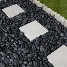 Load image into Gallery viewer, Margo Garden Products 0.5-1.5" 20lbs Rainforest Black Super Polished Pebbles, Small