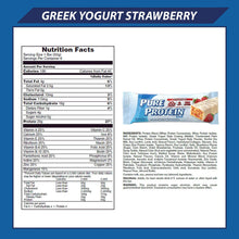 Load image into Gallery viewer, Pure Protein Bars, High Protein, Nutritious Snacks to Support Energy, Low Sugar, Gluten Free, Strawberry Greek Yogurt, 1.76oz, 6 Pack
