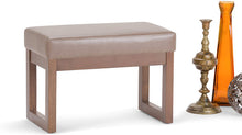 Load image into Gallery viewer, SIMPLIHOME Milltown 26 inch Wide Contemporary Rectangle Footstool Ottoman Bench