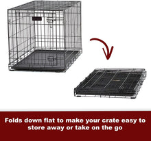 Load image into Gallery viewer, MidWest Homes for Pets Dog Crate | iCrate Single Door &amp; Double Door Folding Metal Dog Crates | Fully Equipped