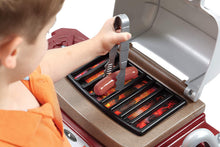 Load image into Gallery viewer, Step2 Fixin' Fun Outdoor Grill | Plastic Toy Grill &amp; Play Food | Pretend Play Grilling Set, Brown (85317)