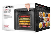 Load image into Gallery viewer, Chefman Food Dehydrator Machine, Touch Screen Electric Multi-Tier Food Preserver, Meat or Beef Jerky Maker, Fruit Leather, Vegetable Dryer w/ 6 Slide Out Drying Rack Trays &amp; Transparent Door, Black