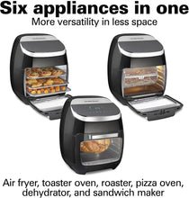 Load image into Gallery viewer, Hamilton Beach 11.6 QT Digital Air Fryer Oven with Rotisserie and Rotating Basket, 8 Pre-Set Functions including Dehydrator, Roaster &amp; Toaster, 1700W, Black (35070)
