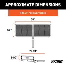 Load image into Gallery viewer, CURT 18151 60 x 20-Inch Basket Hitch Cargo Carrier, 500 lbs Capacity, Black Steel, 2-In Folding Shank